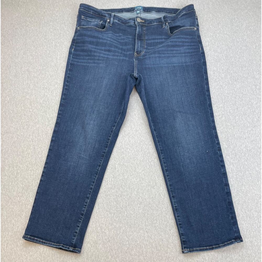 Jag Jeans Womens 20W Blue Cottonn Blend‎ Stretch Mid-Rise Cassie Straight